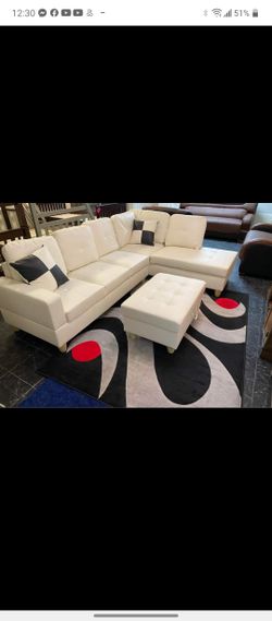 Sectional and ottoman