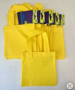 Yellow Mini Tote Bags, 11 Count, 6x6 Inch