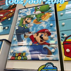 Mario Brothers Five Drawer Dresser Chest Cajonera Comoda Nuevo 