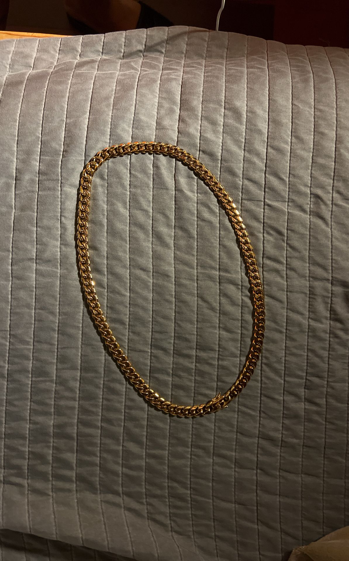 12 mm Cuban Link Chain Necklace (18k Gold Plated)