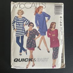 McCalls Sewing Pattern 6133 Size Large 18 20 Tunic Skirt Pants Shorts 1992