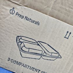Prep Naturals 3 Compartment  Containers With Lids