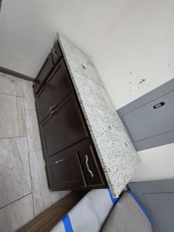Cabinet with a marble top