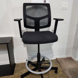 Boss Contract Mesh Telescoping Drafting Stool / Office Chair with Arms