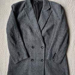 H&M Gray Herringbone Blazer – Women’s Medium