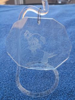 Etched Glass Hummingbird Suncatcher