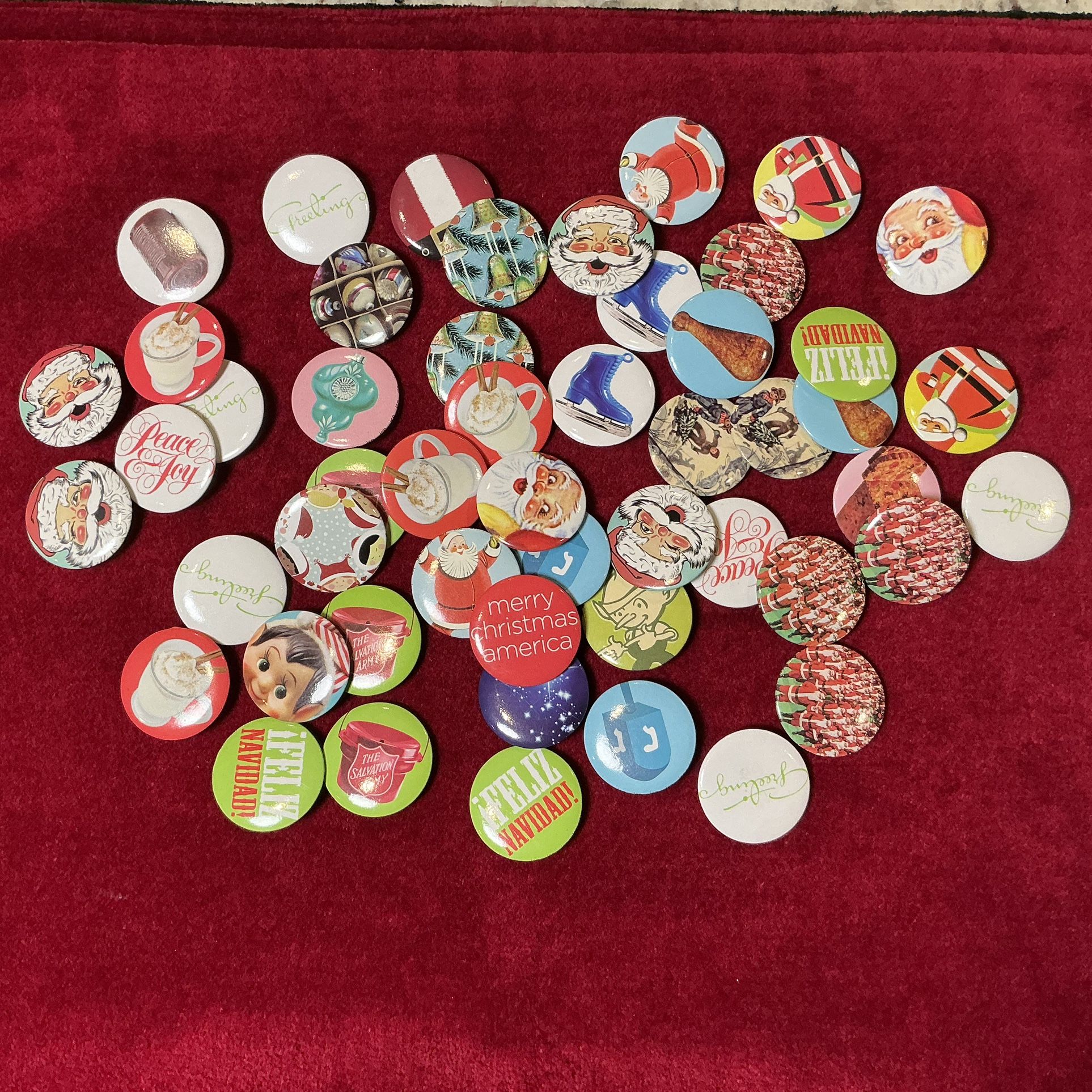 Lot of 51 Vintage JCPenney Christmas Holiday Buttons Pins