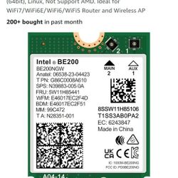 NICGIGA 
WiFi 7 Wireless Card Intel BE200 NGW, Bluetooth 5.4, 5800Mbps M.2/NGFF Network Support Windows 10/11 (64bit), Linux, Not Support AMD. Ideal f