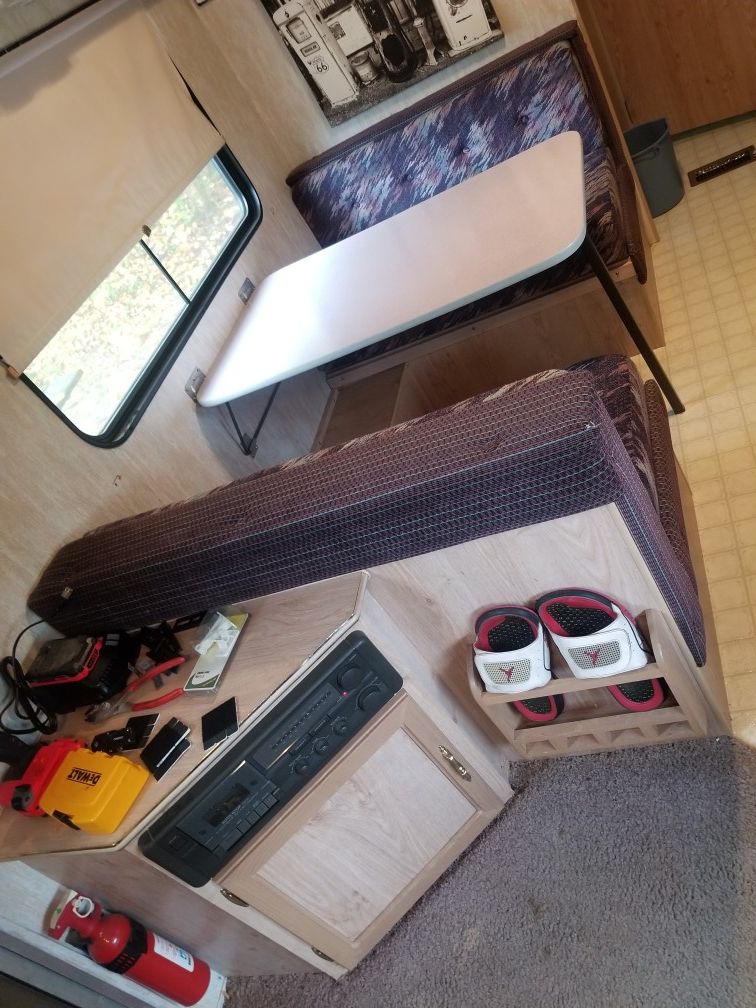 Camper Kitchen Dinette Table/Bed Set