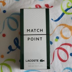 Lacoste "Match Point ",3.4oz, Eau De Toilette For Men. 