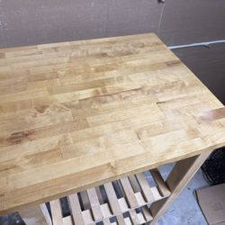 Wooden Kitchen Cart With Wheels