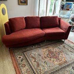 FREE burnt orange curved couch