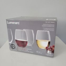 Luminarc Stemless Wine Glasses 12 Count 
