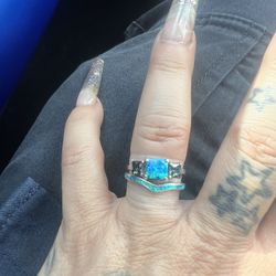 Blue Opal And Mystic Topaz 925 