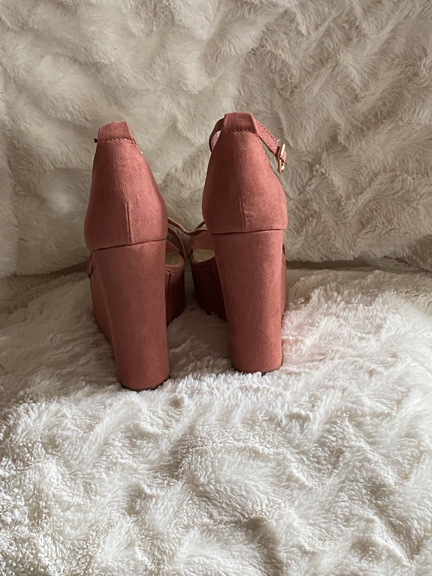 Rose Wedge Pumps