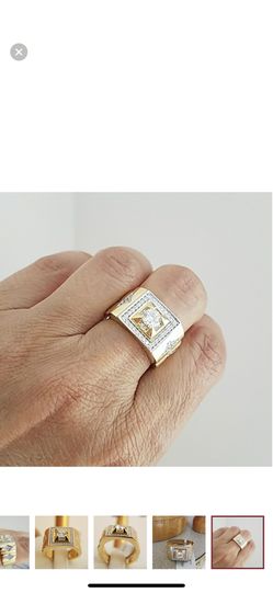 ONE LEFT 14k Gold plated over Sterling silver men's Wedding Band Ring.  Available in size 8 ONLY  Item#DSR0089-25.