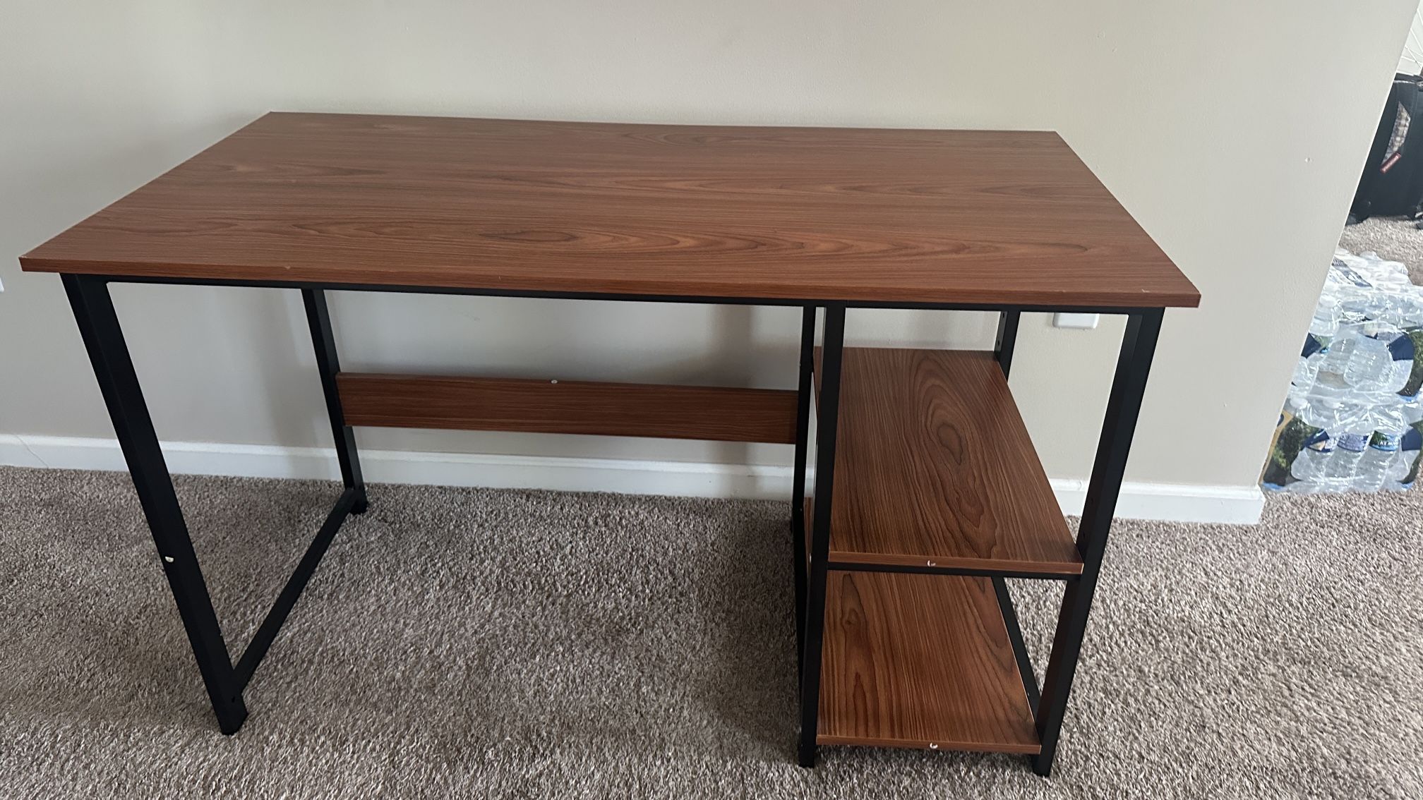 Brown desk with 2 Shelves