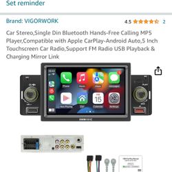 Car Stereo,Single Din Bluetooth Hands-Free Calling