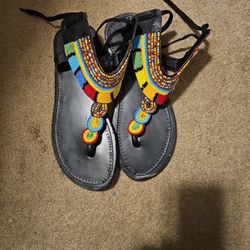 Beach Summer Bead Sandals for Women - Handmade Women's Flip Flops
