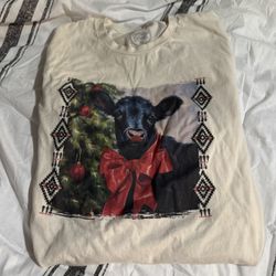 Cute Christmas Cow Long Sleeve Shirt