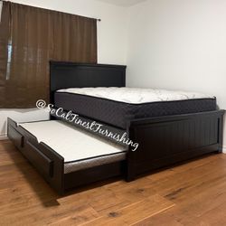 Queen Bed With Trundle And Mattresses 