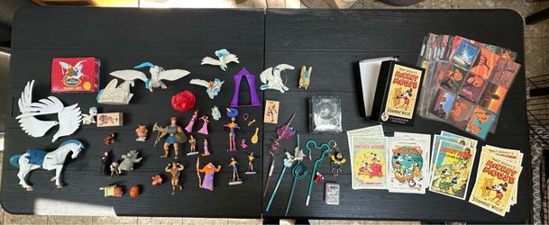 Lot of Vintage Disney! Hercules, Hunchback, Lion King, Mickey, Trading Cards, Figs, etc