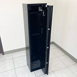 New in Box $199 Large Biometric (5 Gun Rifle) Safe Box Fingerprint Quick Access, Size 14x12x57”, Weight 100Lbs