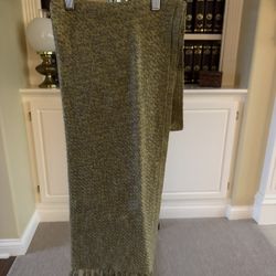 Oversized green herringbone style scarf