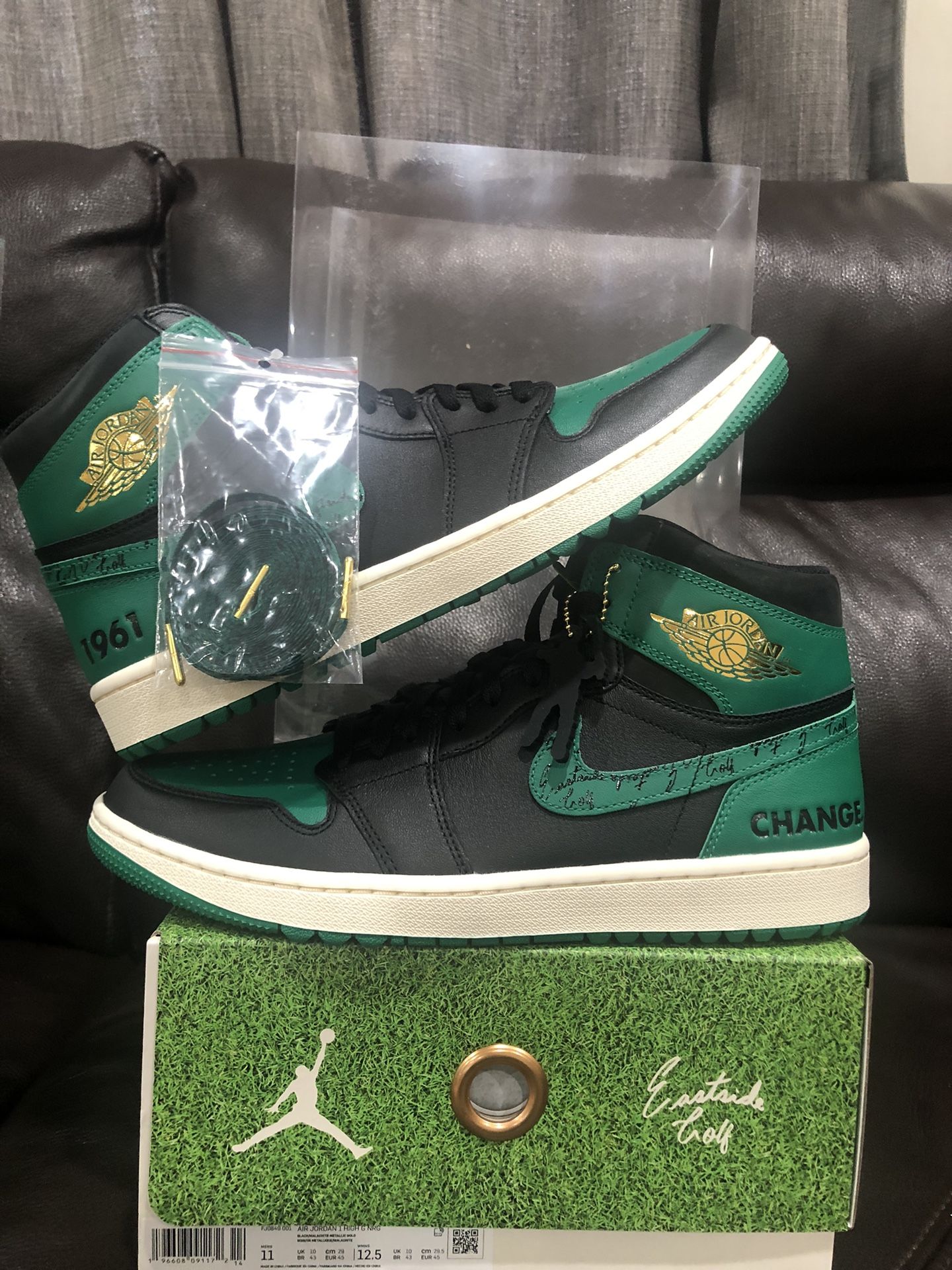 Air Jordan High X Eastside Golf Shoes Pine Green Size 11M DS