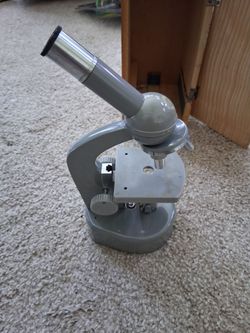 Vintage Gray Student Microscope