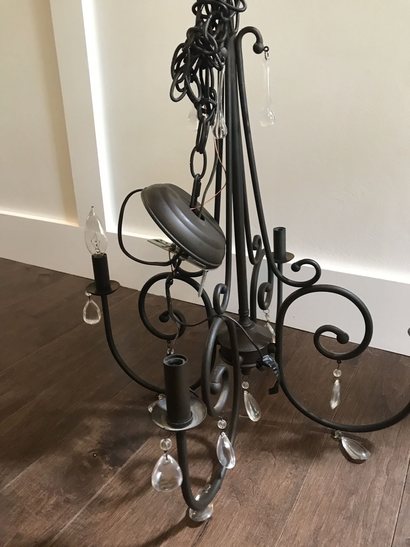 Pottery Barn Wrought Iron 4-Arm Chandelier