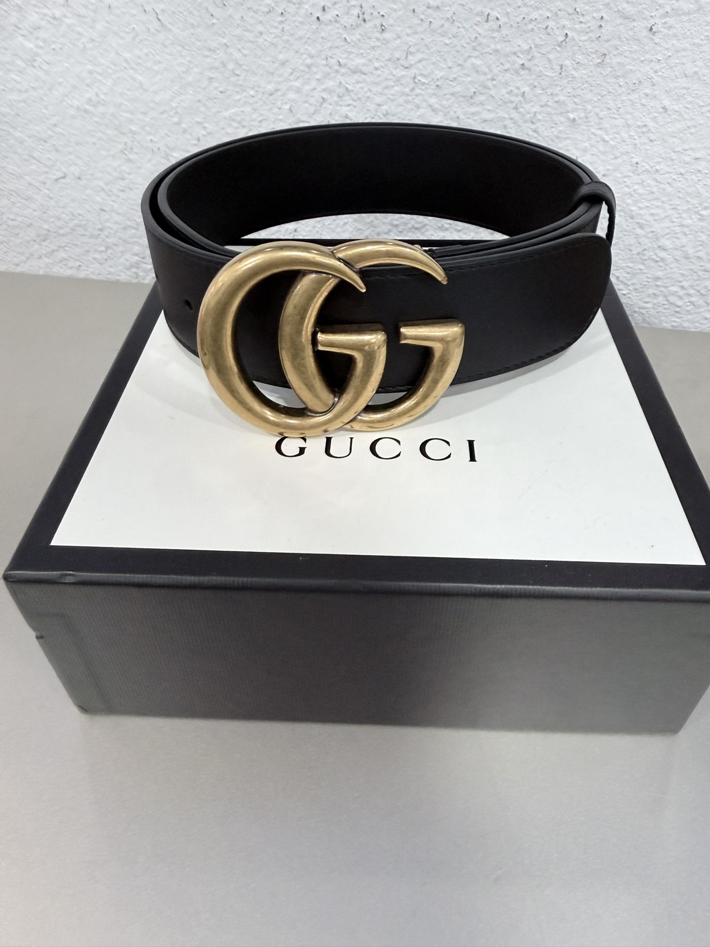 Authentic Gucci GG Marmont Black 1.5inch 400593 Belt Size 90-36