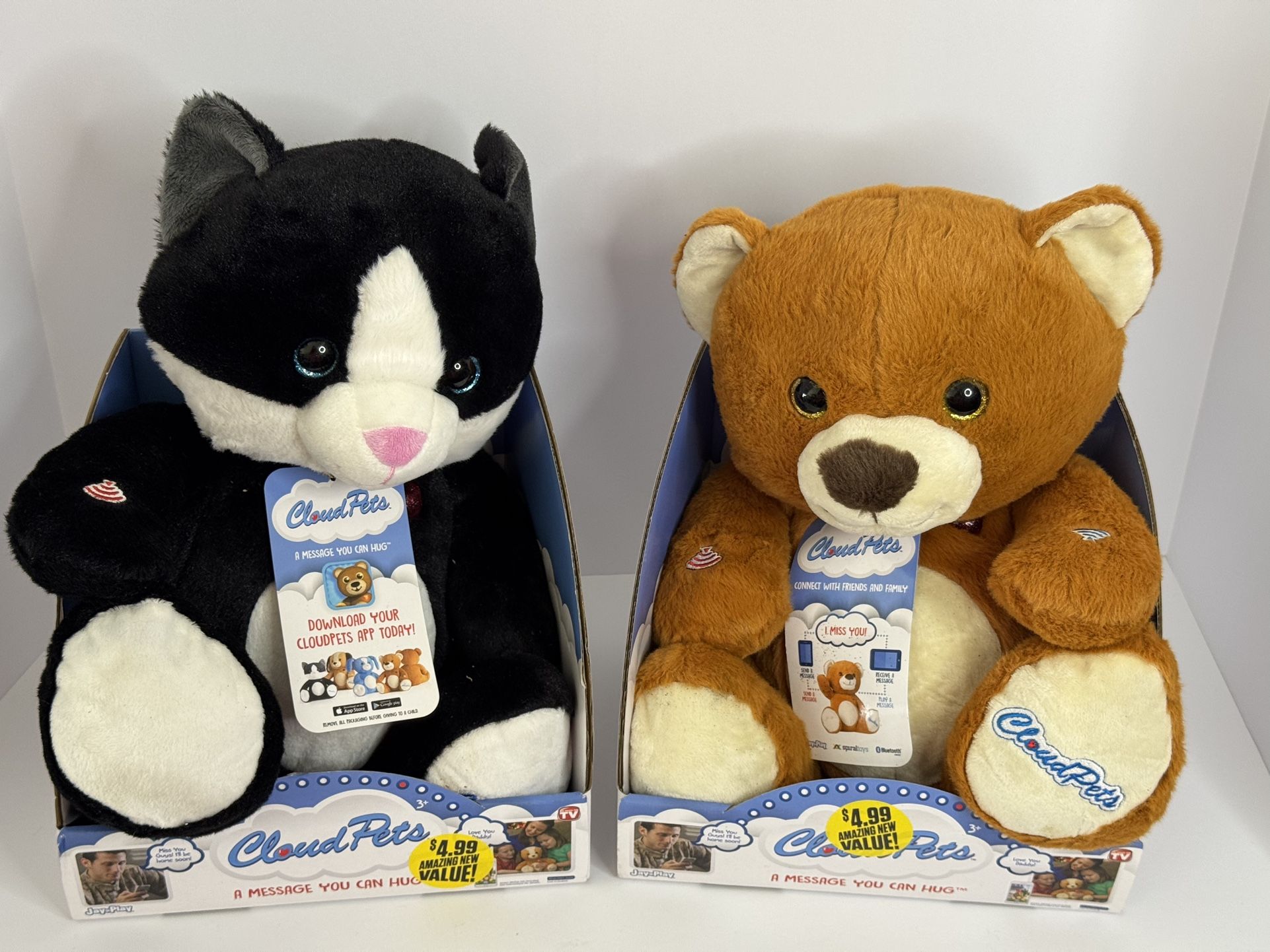 CloudPets Talking Plush Toy - Bear & Cat Set (Bluetooth) – New in Box