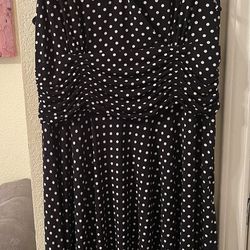 Plus size sleeveless polka dot dress size 16 