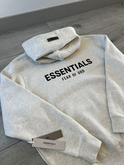 100% Authentic Essentails Fear Of God Size Small  S Light Oatmeal Hoodie