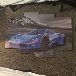 4 Wall Panels Car Art