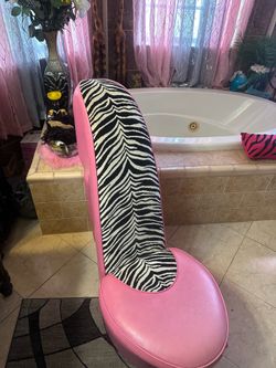 Pink zebra chair