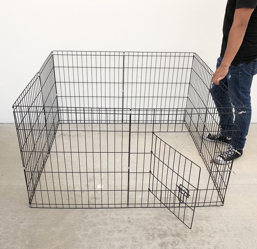 $30 (New) Foldable 24” tall x 24” wide x 8-panel pet playpen dog crate metal fence exercise cage 