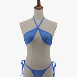 WHITE SHERRYLO Sheer Bikini Mini Micro Bikinis See Through Extreme Swimsuit Brazilian G String Thong Microkini Exotic Bathing Suit