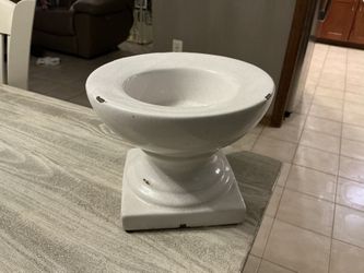 White Crackle Candle Holder