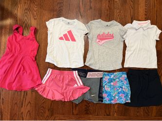Girls Size 6 Athletic Clothing Lot - 8 Pieces (Nike, Adidas, Old Navy Active)