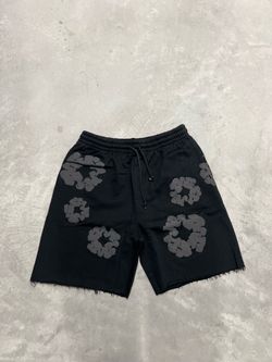 Monochrome denim tears shorts