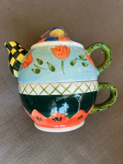 Vintage 3 Piece Stackable Tea For OneTeapot