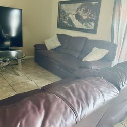 Set of 3 Leather Couches 