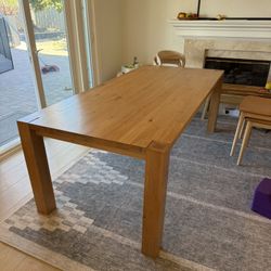 Large Oak Wood Dining Table