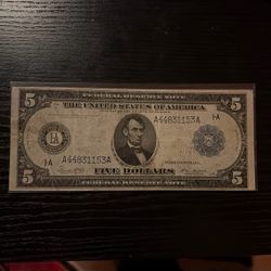 5$ 1914 federal reserve note