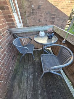 Bistro table and two chairs