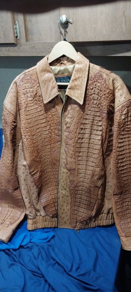 Bernini Osterich And Croc Jacket