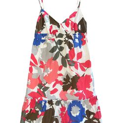 American Eagle Pink Multicolor Floral Sleeveless Summer Dress Size 8 100% Cotton