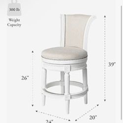 Set of 3 - Stools. White Solid Wood Fram